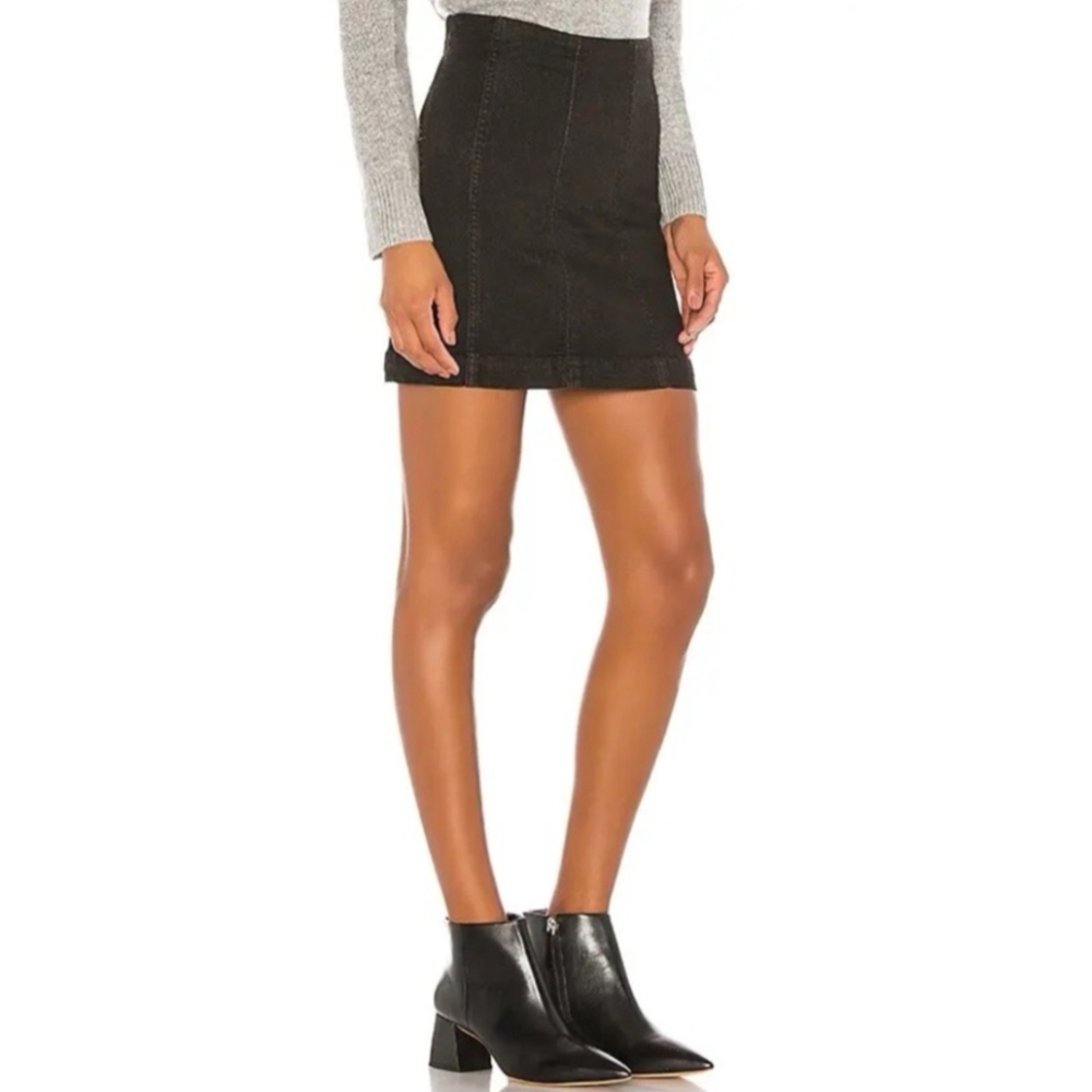 Free People Modern Femme Mini Skirt Size 4 In Black